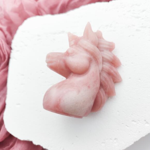 Pink Opal Unicorn Crystal Carving - Picture 2 of 8